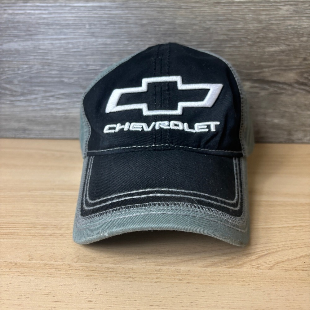 Chevrolet Hat Cap Strap Back Black Gray Cars Trucks Outdoors